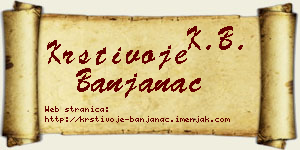 Krstivoje Banjanac vizit kartica